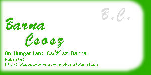 barna csosz business card